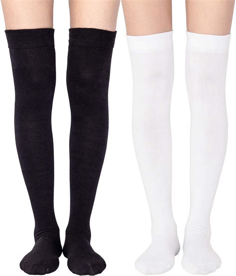 black white knee high socks|black knee high socks women's.